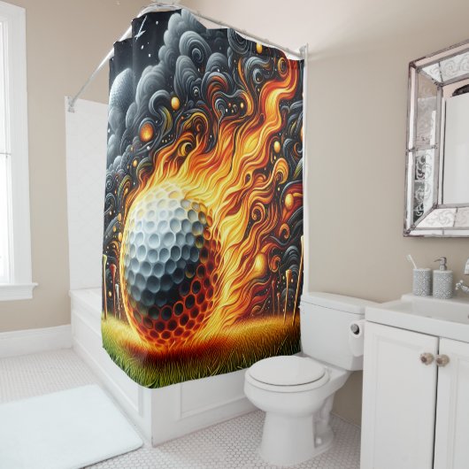 Rideau de douche de golf (En situation)