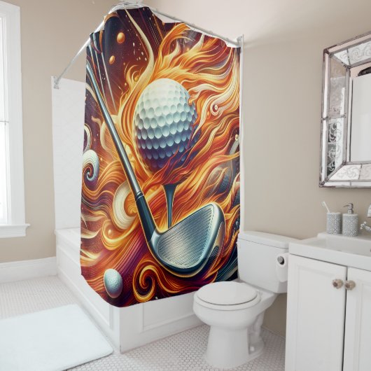 Rideau de douche de golf (En situation)