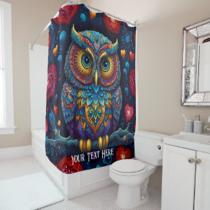 Rideau de douche de hibou bleu mystique
