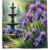 Rideau de douche de jardin de fleurs d'iris violet (Devant)