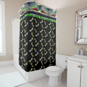 Rideau de douche de la faune de la libellule