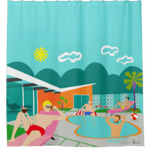 Rideau de douche de la fête de la piscine gay ré