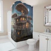 Rideau de douche de la maison de champignons (En situation)