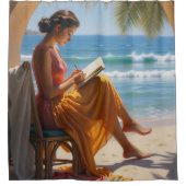 Rideau De Douche De La Maison De Plage Avec Image  (Devant)