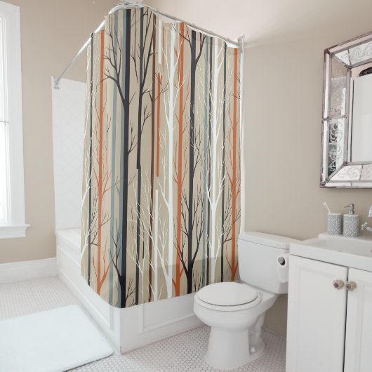 Rideau de douche de la nature scandinave (En situation)