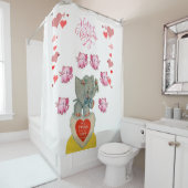 Rideau de douche de la Saint Valentin (En situation)