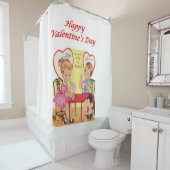 Rideau de douche de la Saint Valentin (En situation)