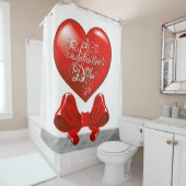 Rideau de douche de la Saint Valentin (En situation)