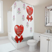 Rideau de douche de la Saint Valentin (En situation)