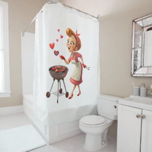 Rideau de douche de la Saint-Valentin, Cooking Lov