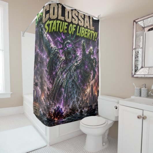 Rideau de douche de la statue de la Liberté coloss (En situation)