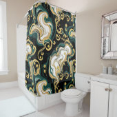 Rideau de douche de luxe Gold & Marble (En situation)