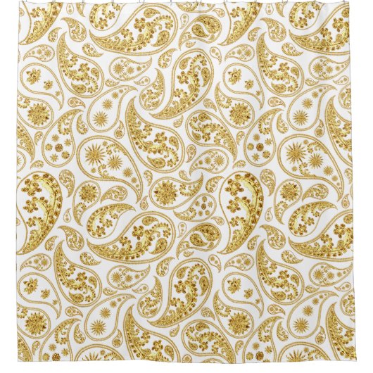 Rideau de douche de luxe Gold Paisley (Devant)