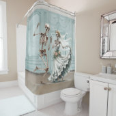 Rideau de douche de mariage de danse de squelette  (En situation)