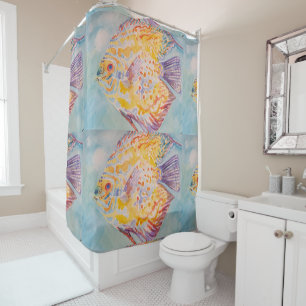 Rideau de douche de mer de poissons de mer colorés