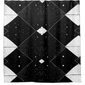 Rideau de douche de Motif géométrique noir et blan (Devant)