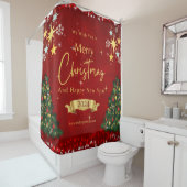 Rideau de douche de Noël (En situation)