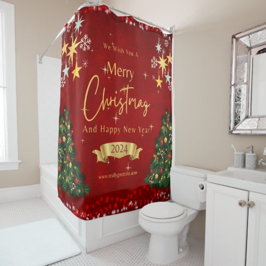 Rideau de douche de Noël (En situation)