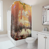 Rideau de douche de Noël (En situation)