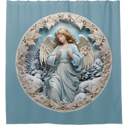 Rideau de douche de Noël Angel (Devant)