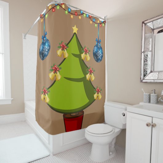 Rideau de douche de Noël, Arbre de Noël (En situation)