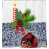 Rideau de douche de Noël, bougie (Devant)