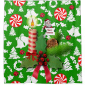 Rideau de douche de Noël, bougie de Noël (Devant)