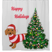 Rideau de douche de Noël Dachshund (Devant)