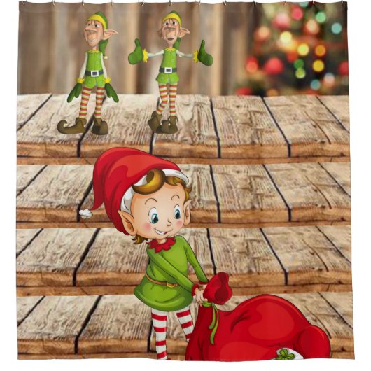 Rideau de douche de Noël, Elfe (Devant)