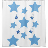 Rideau de douche de Noël Étoiles bleues (Devant)