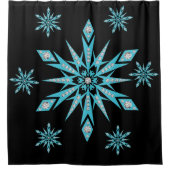 Rideau de douche de Noël, Flocon de neige (Devant)