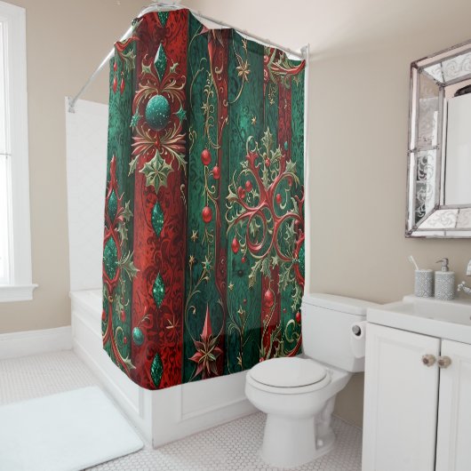 Rideau de douche de Noël gothique (En situation)