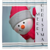 Rideau de douche de Noël/Joyeux bonhomme de neige (Devant)