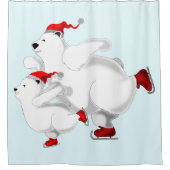 Rideau de douche de Noël Joyeux ours de famille (Devant)