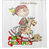 Rideau de douche de Noël, Les enfants sont des bén (Devant)