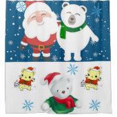 Rideau de douche de Noël, ours en peluche de Père  (Devant)