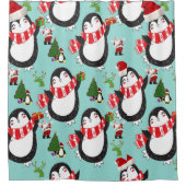 Rideau de douche de Noël, pingouin (Devant)