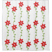 Rideau de douche de Noël, Poinsettia (Devant)