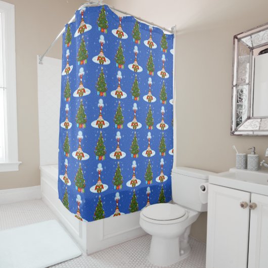 Rideau de douche de Noël pour elfe endormi (En situation)