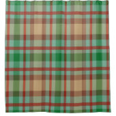 Rideau de douche de Noël, Rouge vert plaid (Devant)