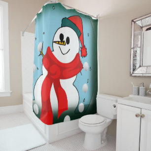 Rideau de douche de Noël, Snowman