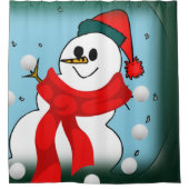 Rideau de douche de Noël, Snowman (Devant)