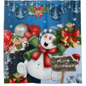 Rideau de douche de Noël, Snowman (Devant)