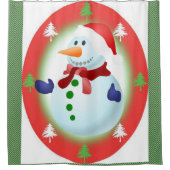 Rideau de douche de Noël, Snowman (Devant)