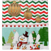 Rideau de douche de Noël, Snowman (Devant)