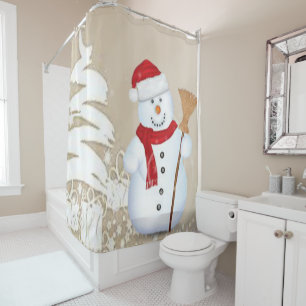 Rideau de douche de Noël, Snowman