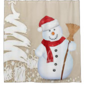 Rideau de douche de Noël, Snowman (Devant)