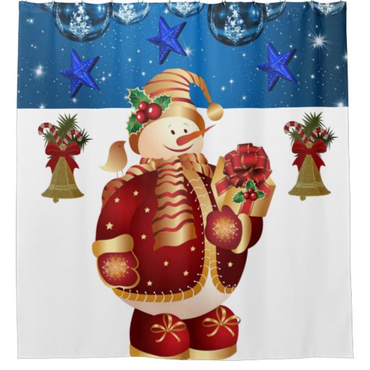 Rideau de douche de Noël, Snowman (Devant)