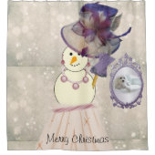 Rideau de douche de Noël, Snowman (Devant)