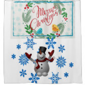 Rideau de douche de Noël, Snowman (Devant)